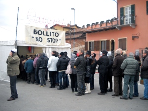 the line at the bollito tent